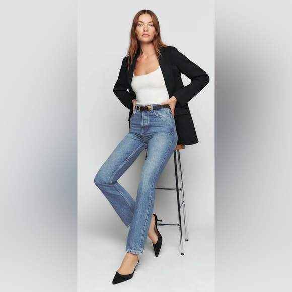 Reformation Denim - Reformation | Cynthia High Rise Straight Button Fly Colorado Wash Jeans Sz 26